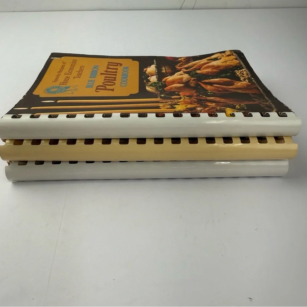 Home Economics Lot of 3 Vintage Cookbooks Poultry, Americana, Holiday